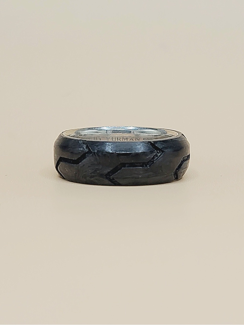 David Yurman Forged Carbon Band Ring In Sterling Silver - Picture 2 of 12